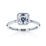Lab Grown Diamond Solitaire Asscher Bezel Ring