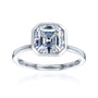 white-background image of 2.25 carat Asscher bezel-set in white gold