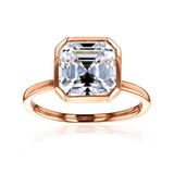 Lab Grown Diamond Solitaire Asscher Bezel Ring
