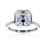 Lab Grown Diamond Solitaire Asscher Bezel Ring