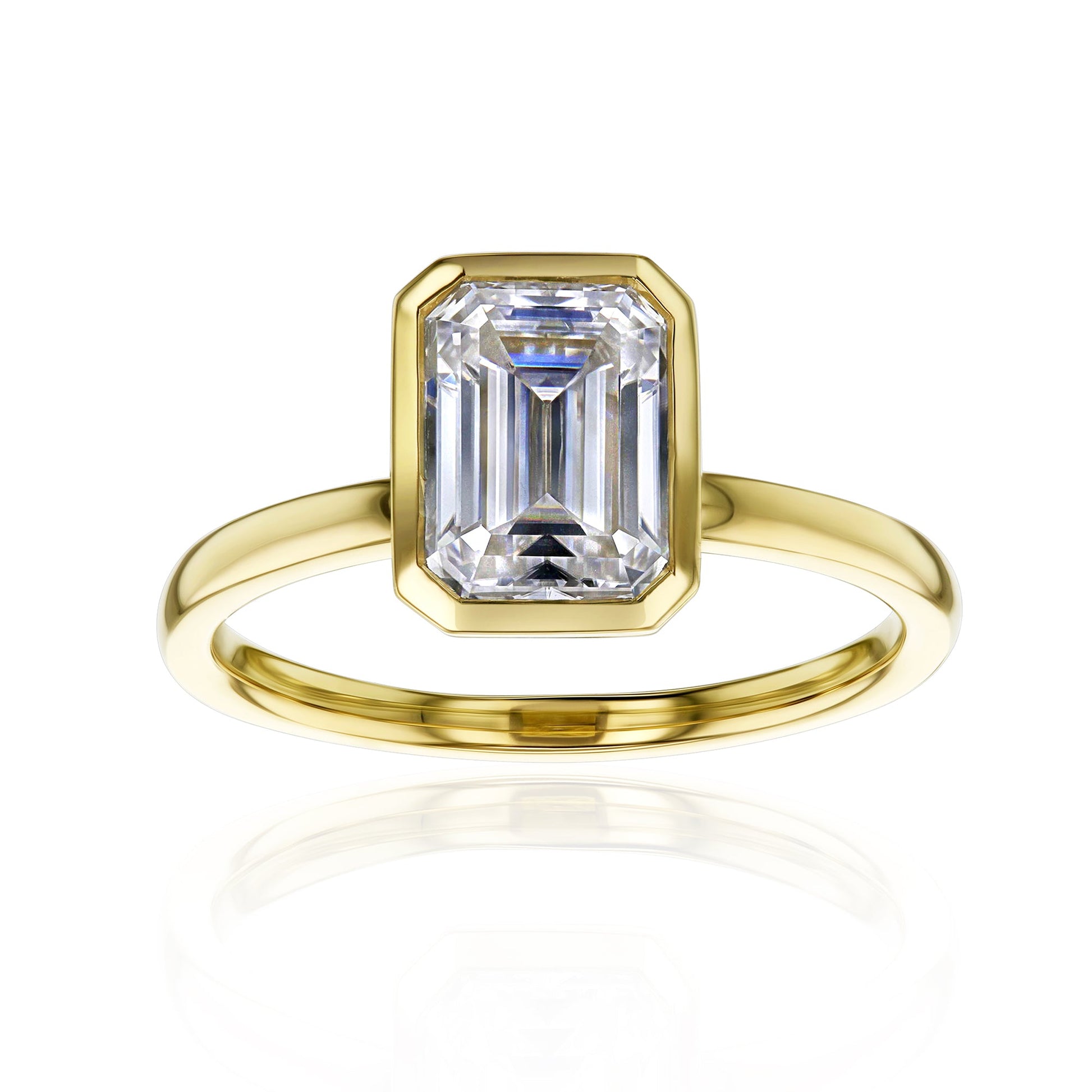 Kobelli 1.75ct Emerald Diamond Bezel Solitaire Engagement Ring