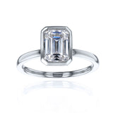 Kobelli 1.75ct Emerald Diamond Bezel Solitaire Engagement Ring