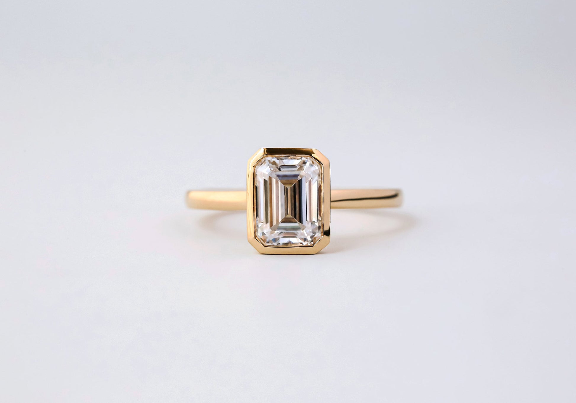Kobelli 1.75ct Emerald Diamond Bezel Solitaire Engagement Ring