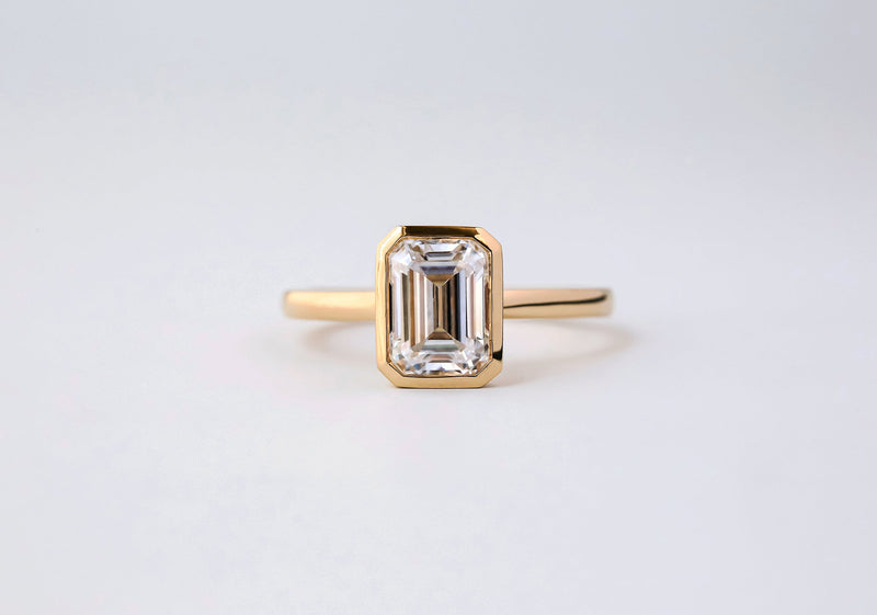 Kobelli 1.75ct Emerald Diamond Bezel Solitaire Engagement Ring