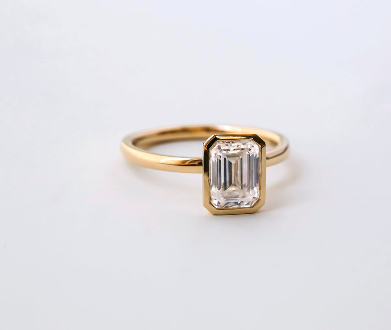 Kobelli 1.75ct Emerald Diamond Bezel Solitaire Engagement Ring