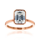 Kobelli 2.5ct Emerald Diamond Bezel Solitaire Engagement Ring