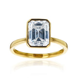 Kobelli 2.5ct Emerald Diamond Bezel Solitaire Engagement Ring