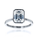 Kobelli 2.5ct Emerald Diamond Bezel Solitaire Engagement Ring