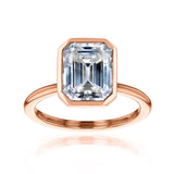 Kobelli 3.5ct Emerald Diamond Bezel Solitaire Engagement Ring
