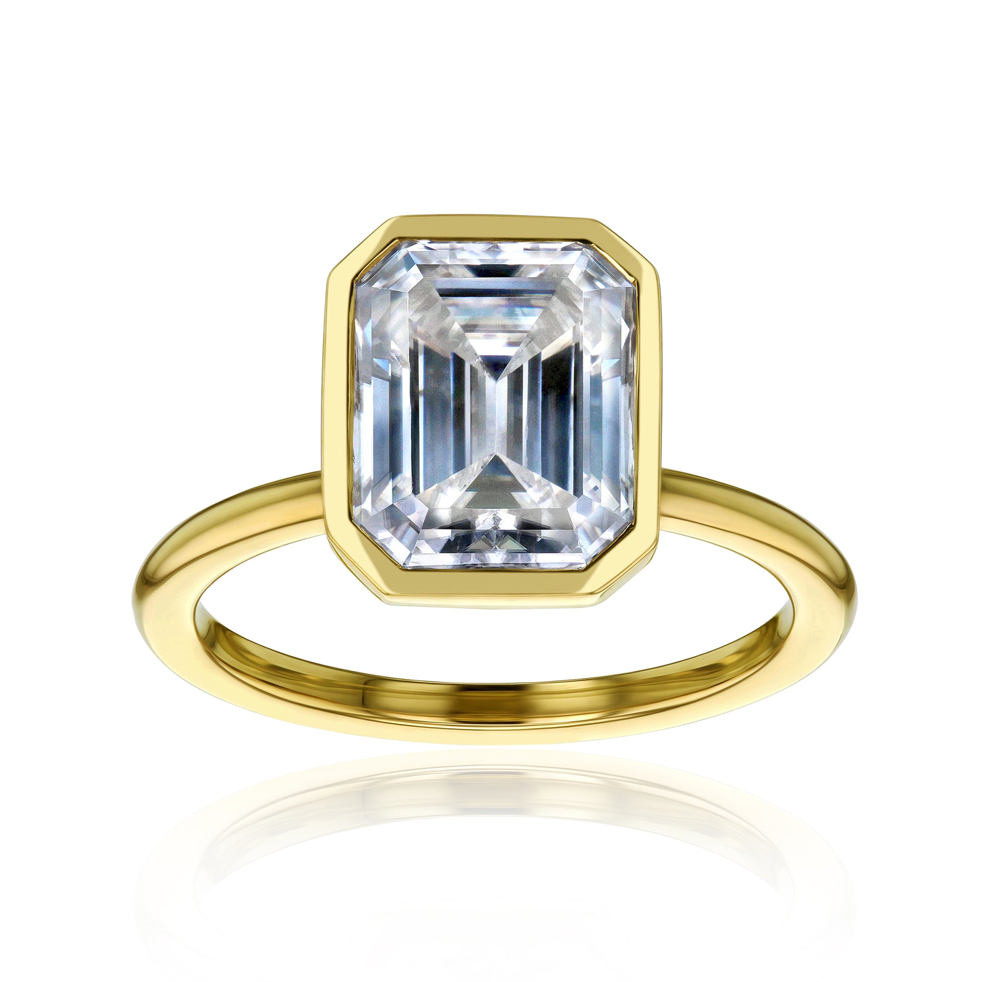 3.5 Carat Lab Grown Diamond Pret Emerald Ring