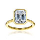 Kobelli 3.5ct Emerald Diamond Bezel Solitaire Engagement Ring