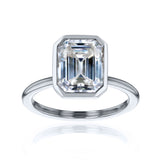 Kobelli 3.5ct Emerald Diamond Bezel Solitaire Engagement Ring