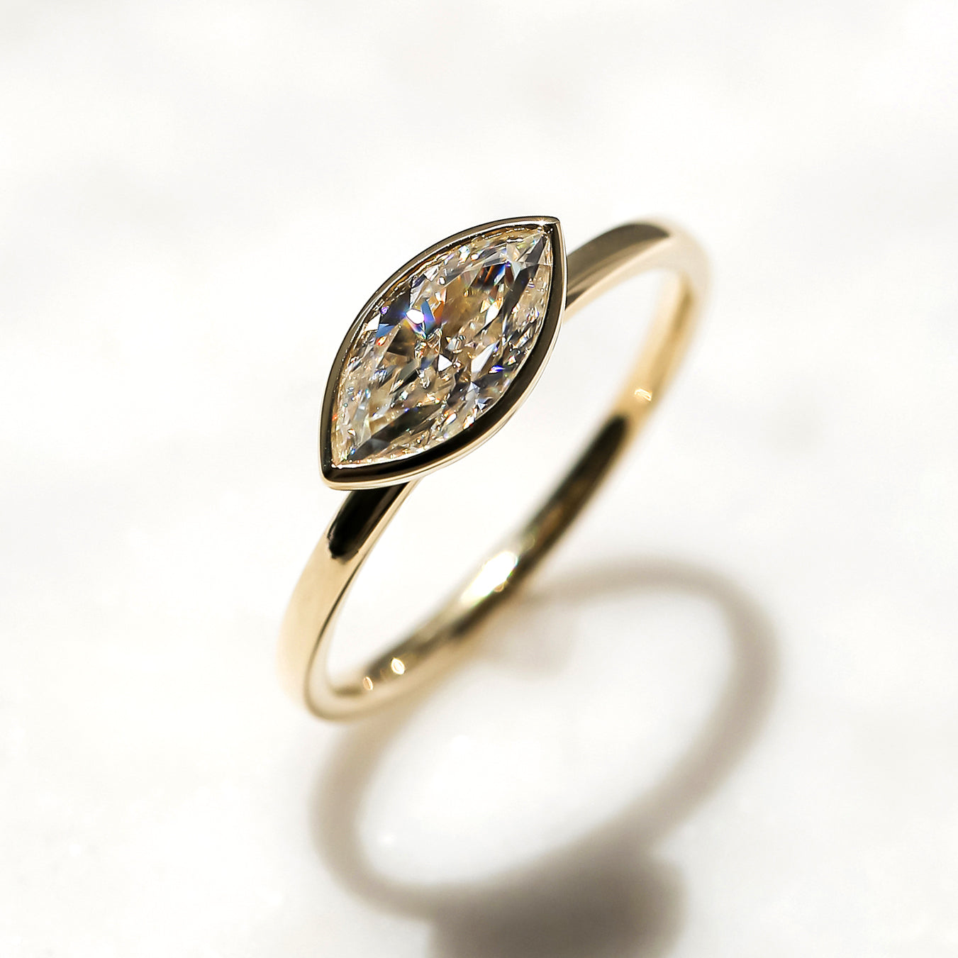Kobelli 1 Carat Marquise Diamond Bezel Solitaire Ring