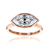 Kobelli 2.5 Carat Marquise Diamond Bezel Solitaire Ring
