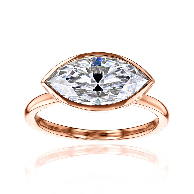 Kobelli 2.5 Carat Marquise Diamond Bezel Solitaire Ring