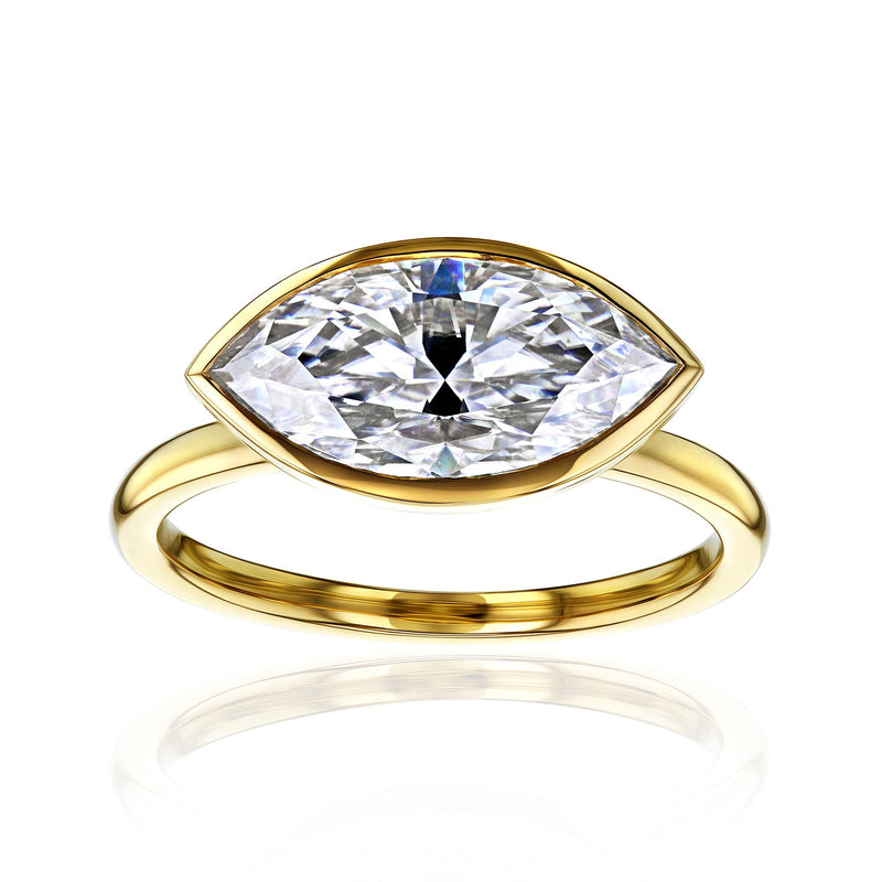 Kobelli 2.5 Carat Marquise Diamond Bezel Solitaire Ring