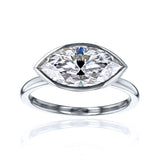 Kobelli 2.5 Carat Marquise Diamond Bezel Solitaire Ring