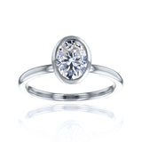 Kobelli 1 Carat Oval Diamond Bezel Solitaire Engagement Ring
