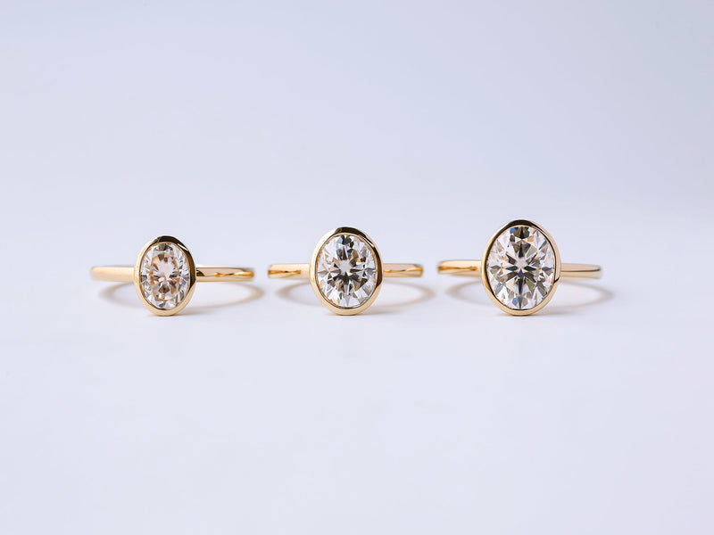 Kobelli Oval Diamond Bezel Solitaire Engagement Rings
