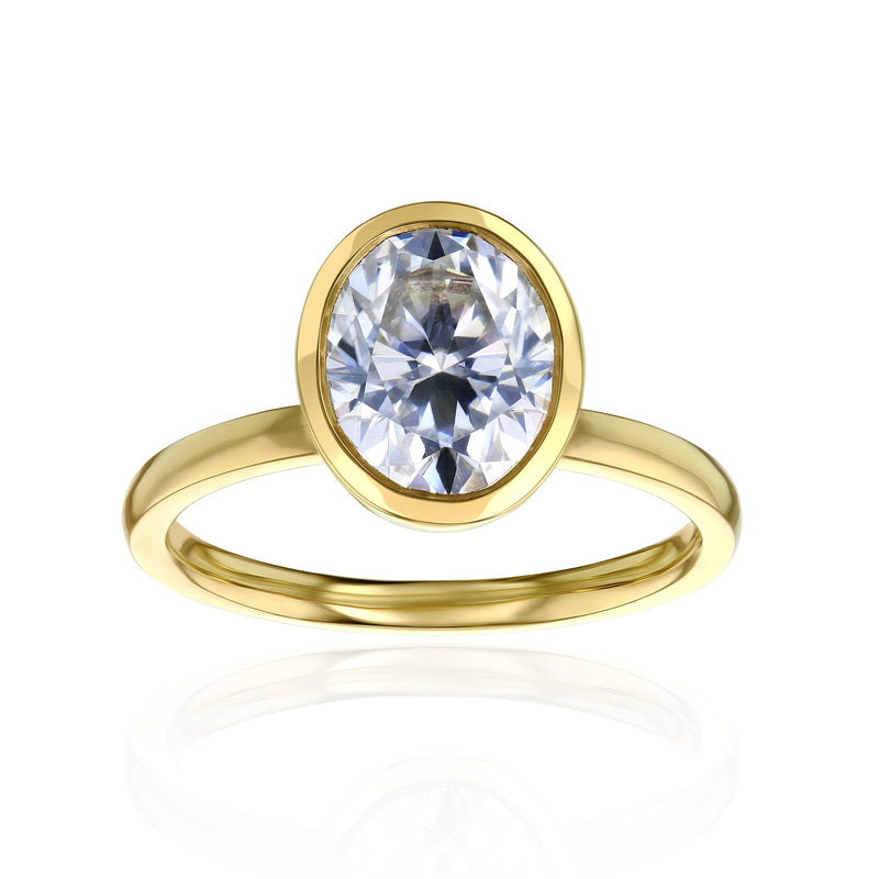 Kobelli 2 Carat Oval Diamond Bezel Solitaire Engagement Ring