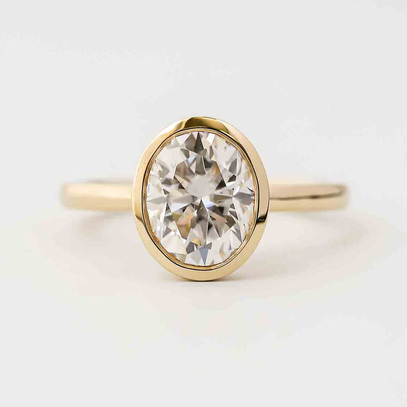 Kobelli 2 Carat Oval Diamond Bezel Solitaire Engagement Ring