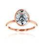 Kobelli 3 Carat Oval Diamond Bezel Solitaire Engagement Ring