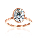 Kobelli 3 Carat Oval Diamond Bezel Solitaire Engagement Ring