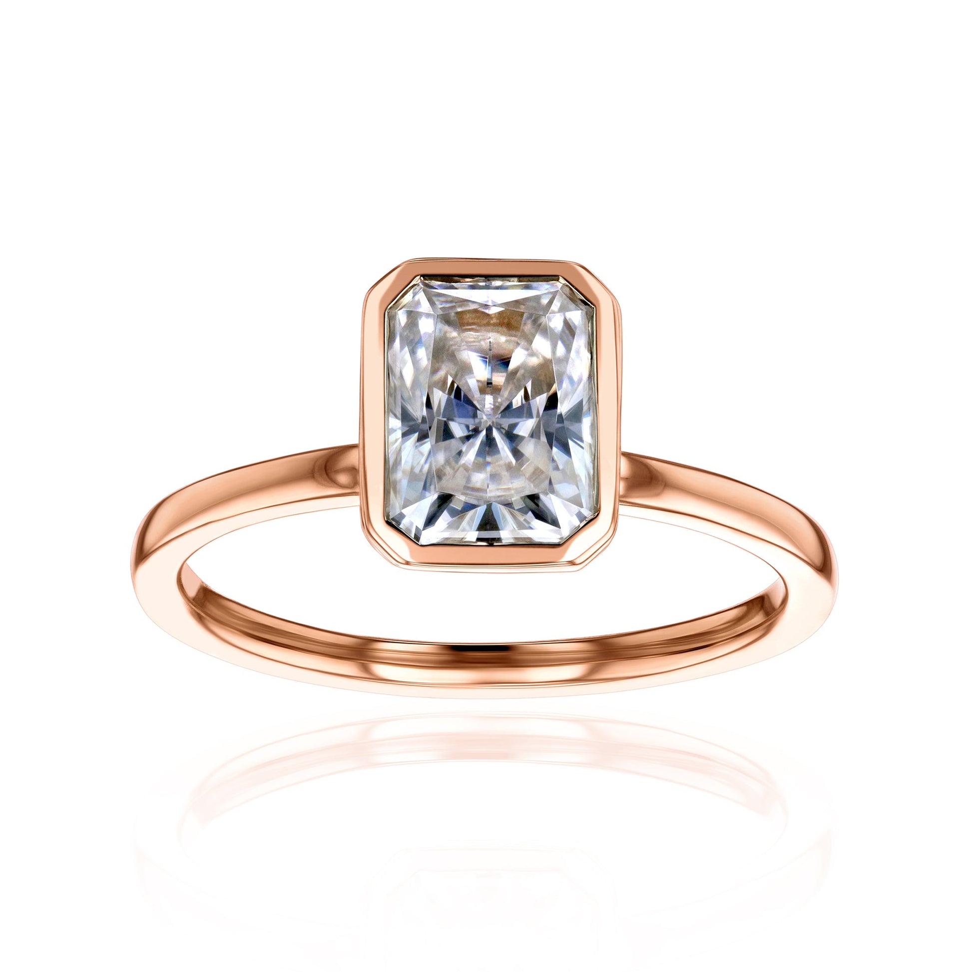 Kobelli 1.5ct Radiant Diamond Bezel Solitaire Engagement Ring