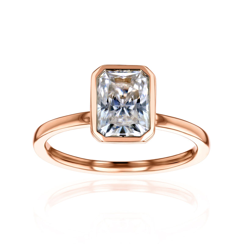 Kobelli 1.5ct Radiant Diamond Bezel Solitaire Engagement Ring