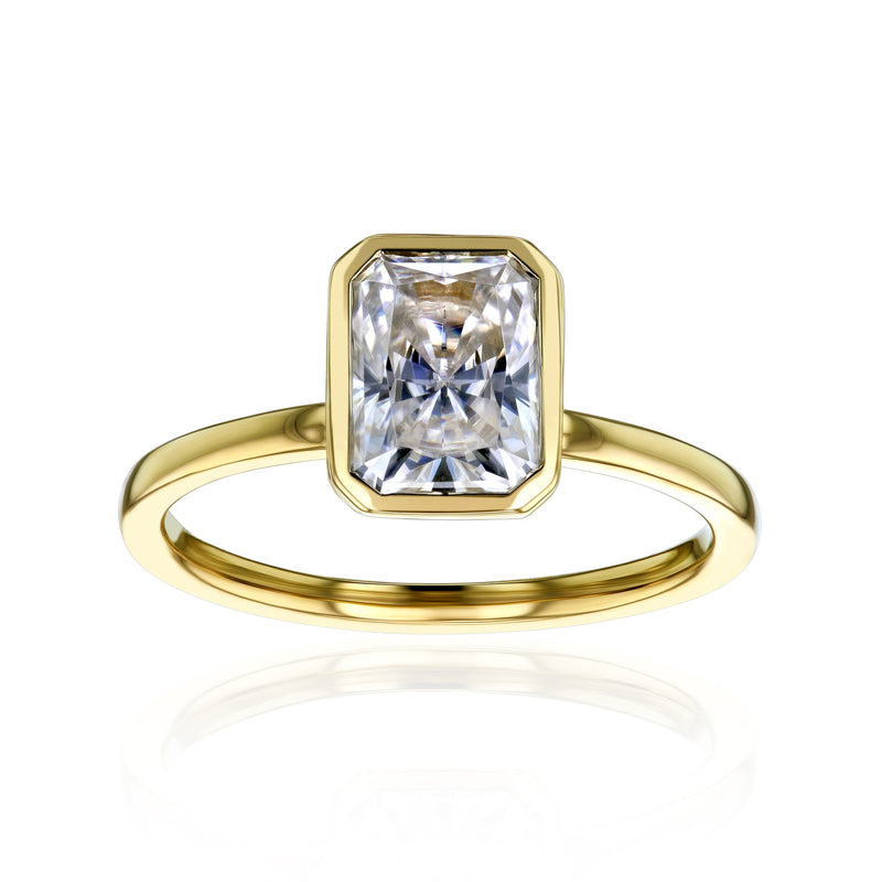Kobelli 1.5ct Radiant Diamond Bezel Solitaire Engagement Ring
