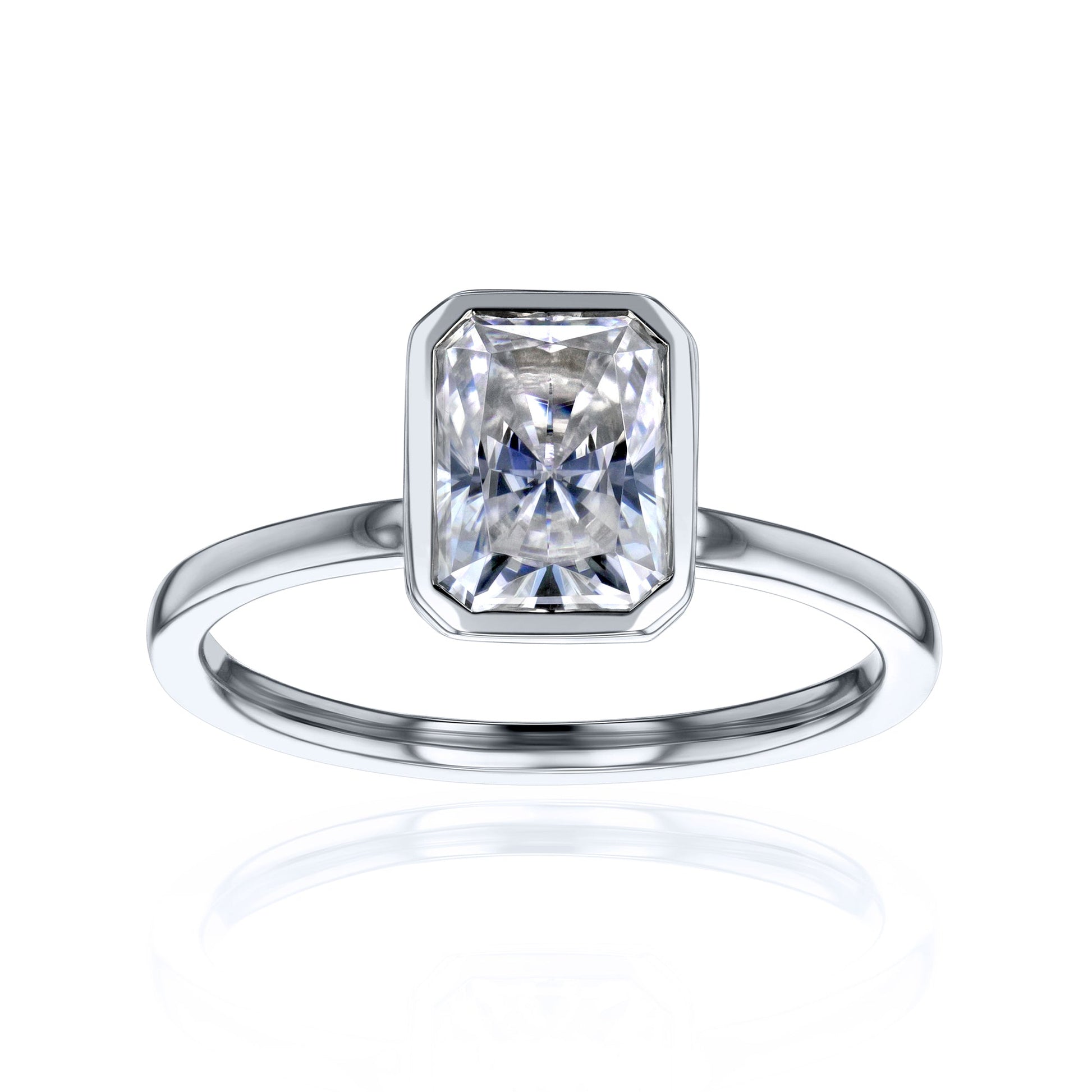 Kobelli 1.5ct Radiant Diamond Bezel Solitaire Engagement Ring