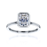 Kobelli 1.5ct Radiant Diamond Bezel Solitaire Engagement Ring