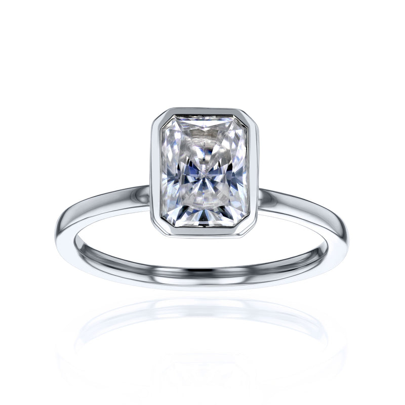 Kobelli 1.5ct Radiant Diamond Bezel Solitaire Engagement Ring