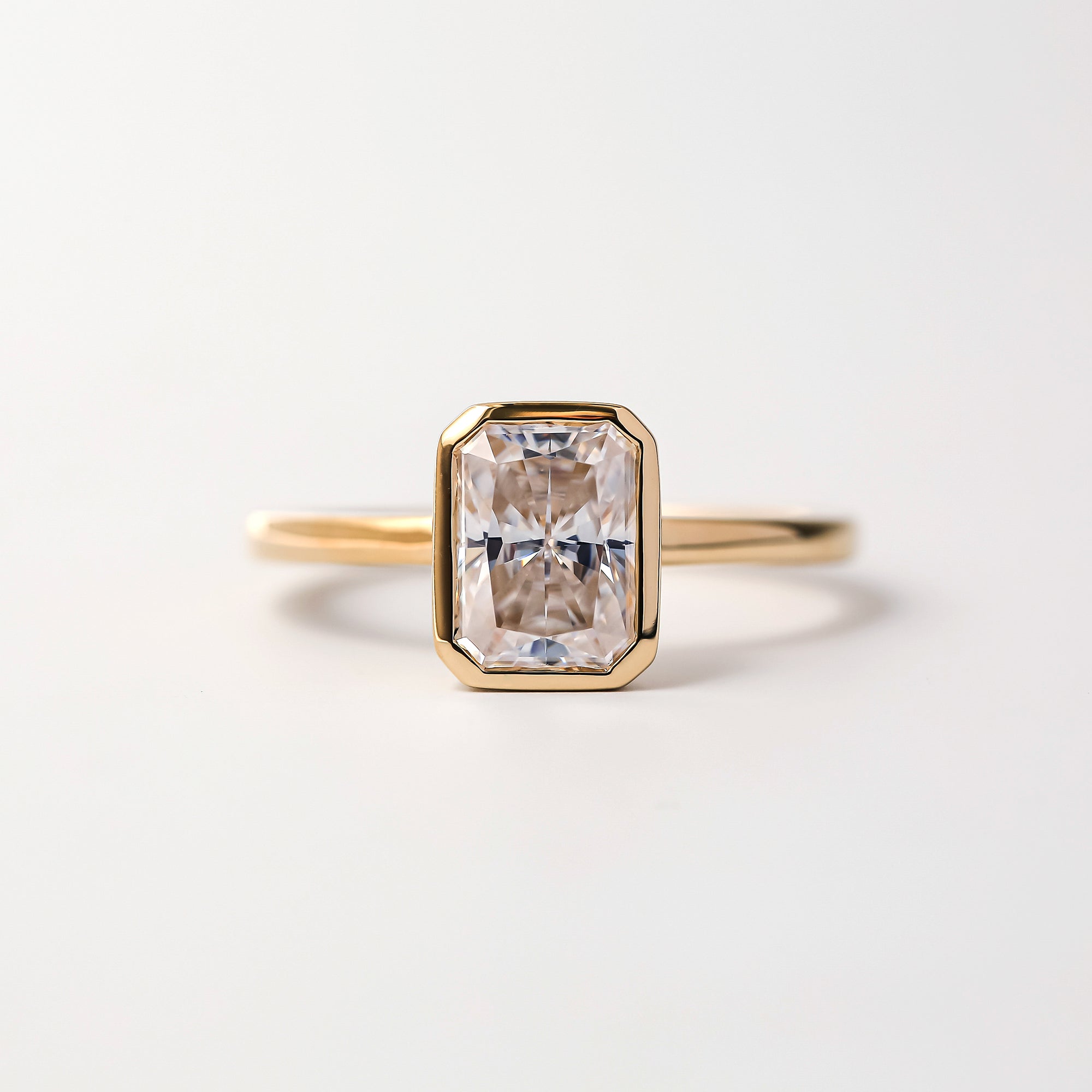 Kobelli 1.5ct Radiant Diamond Bezel Solitaire Engagement Ring