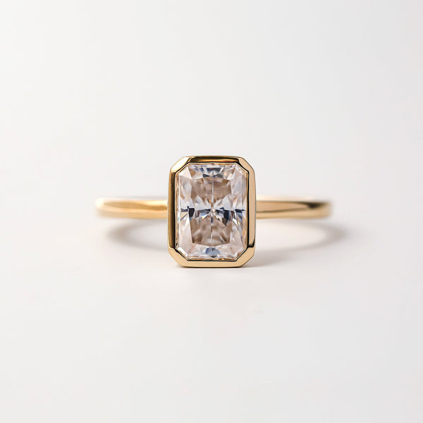 Kobelli 1.5ct Radiant Diamond Bezel Solitaire Engagement Ring