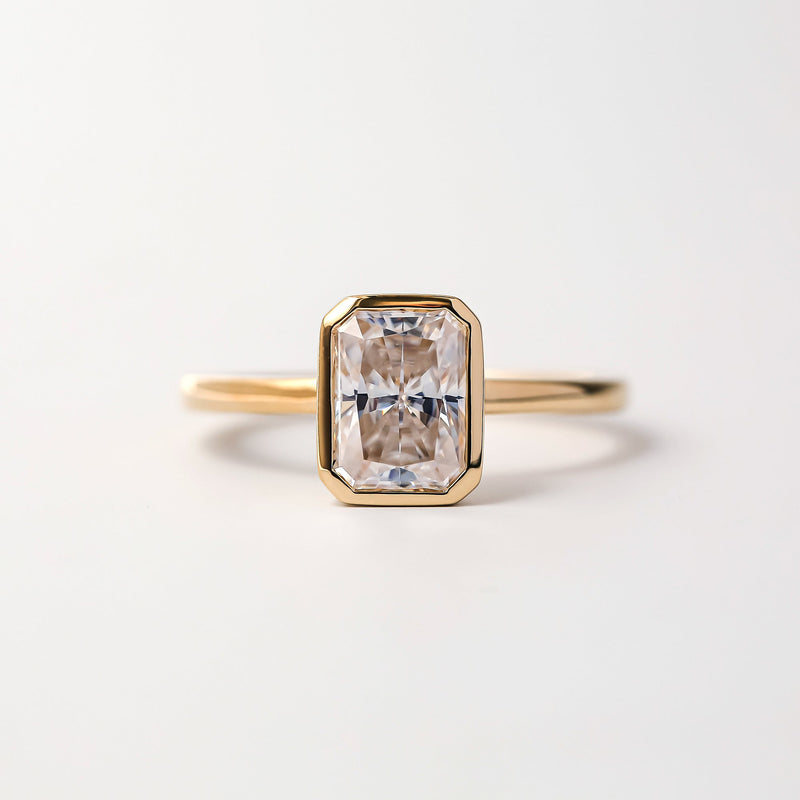 Kobelli 1.5ct Radiant Diamond Bezel Solitaire Engagement Ring