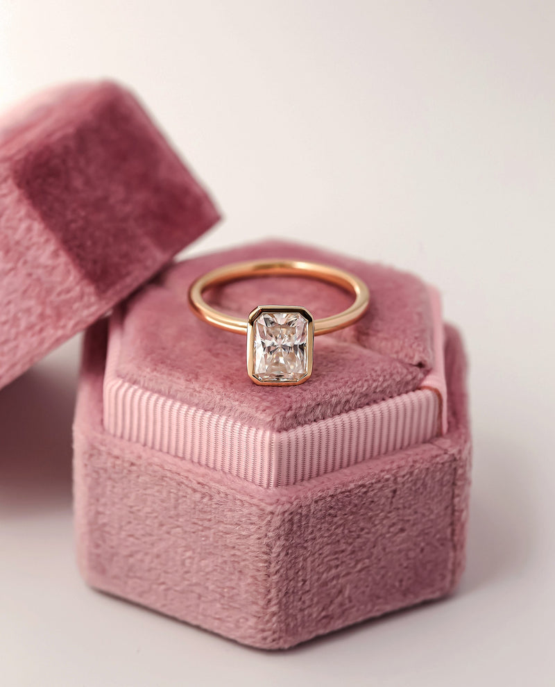 Kobelli 1.5ct Radiant Diamond Bezel Solitaire Engagement Ring