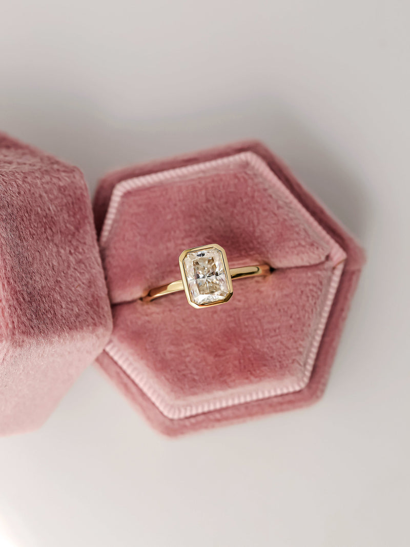 Kobelli 1.5ct Radiant Diamond Bezel Solitaire Engagement Ring