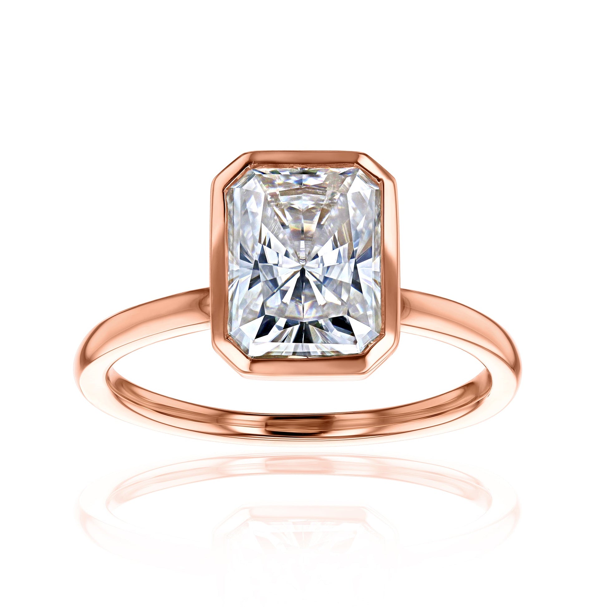 Kobelli 2.5ct Radiant Diamond Bezel Solitaire Engagement Ring