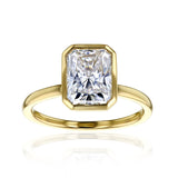 Kobelli 2.5ct Radiant Diamond Bezel Solitaire Engagement Ring