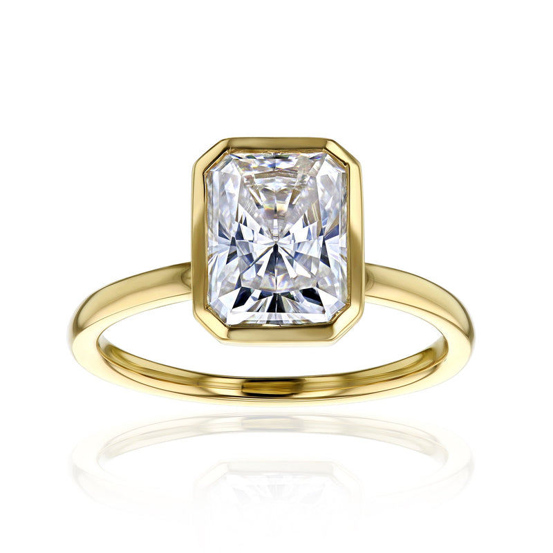 Kobelli 2.5ct Radiant Diamond Bezel Solitaire Engagement Ring