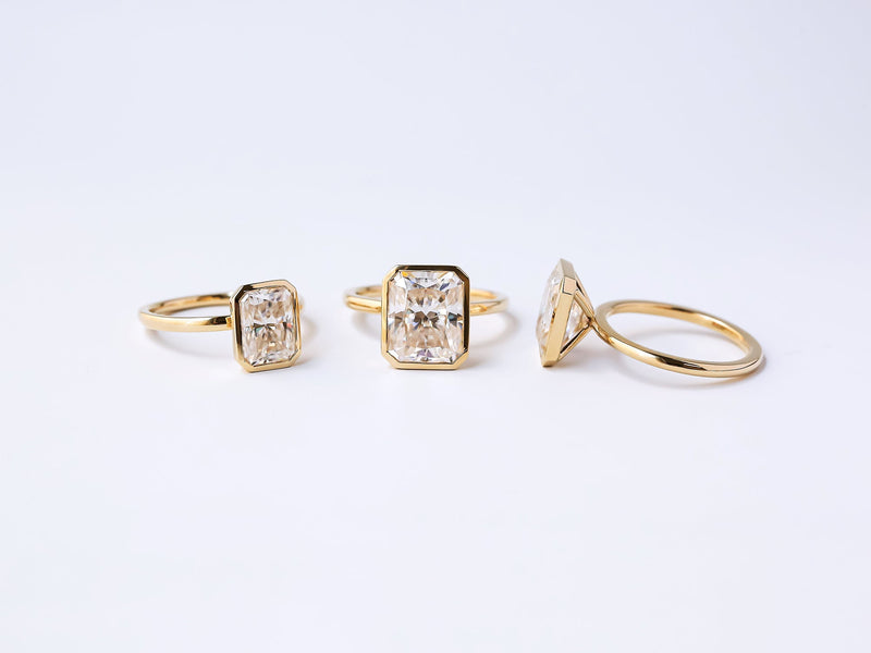 Kobelli 5.25ct Radiant Diamond Bezel Solitaire Engagement Ring