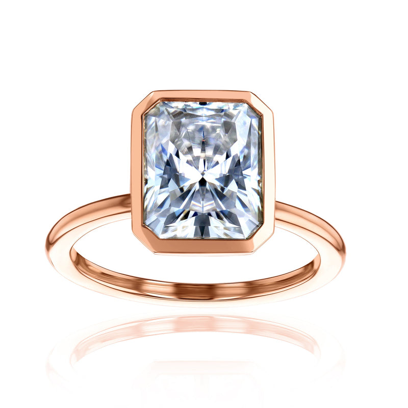 Kobelli 3.75ct Radiant Diamond Bezel Solitaire Engagement Ring