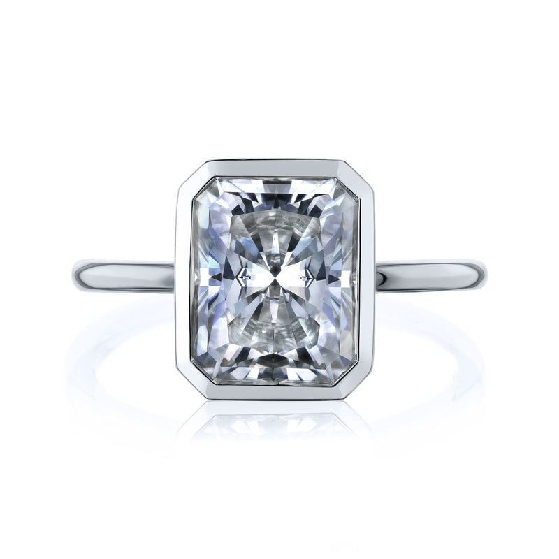 Kobelli 3.75ct Radiant Diamond Bezel Solitaire Engagement Ring