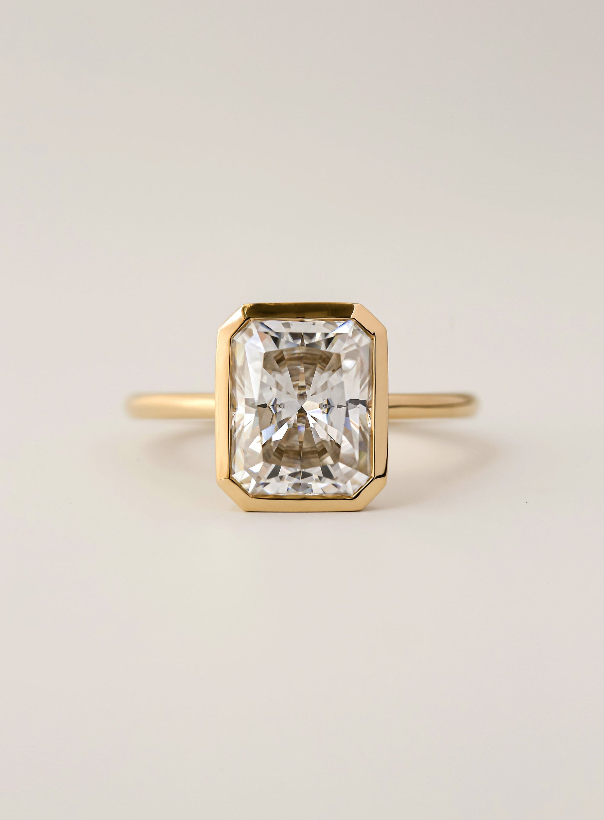 Kobelli 3.75ct Radiant Diamond Bezel Solitaire Engagement Ring