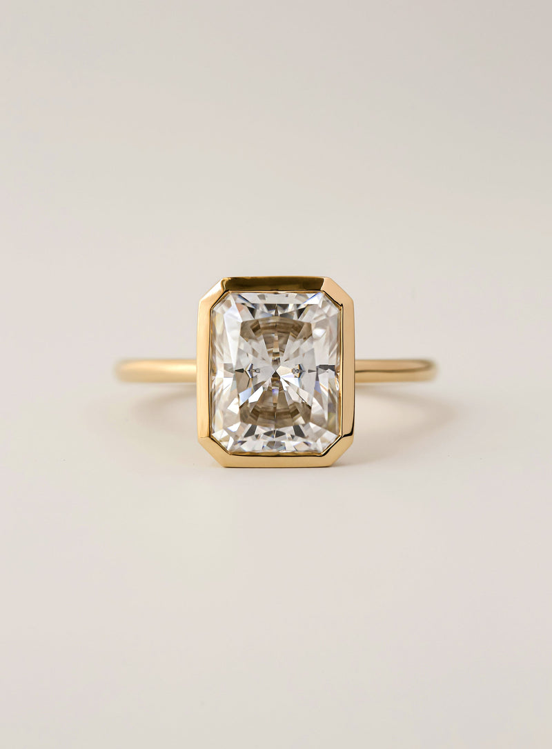Kobelli 3.75ct Radiant Diamond Bezel Solitaire Engagement Ring