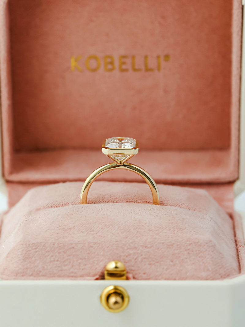 Kobelli 3.75ct Radiant Diamond Bezel Solitaire Engagement Ring