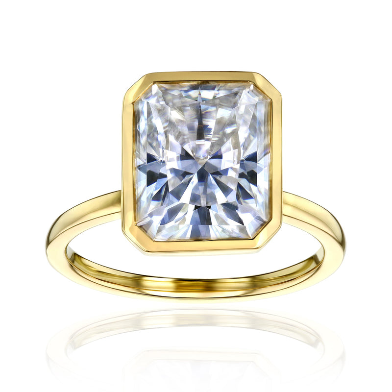 Kobelli 5.25ct Radiant Diamond Bezel Solitaire Engagement Ring