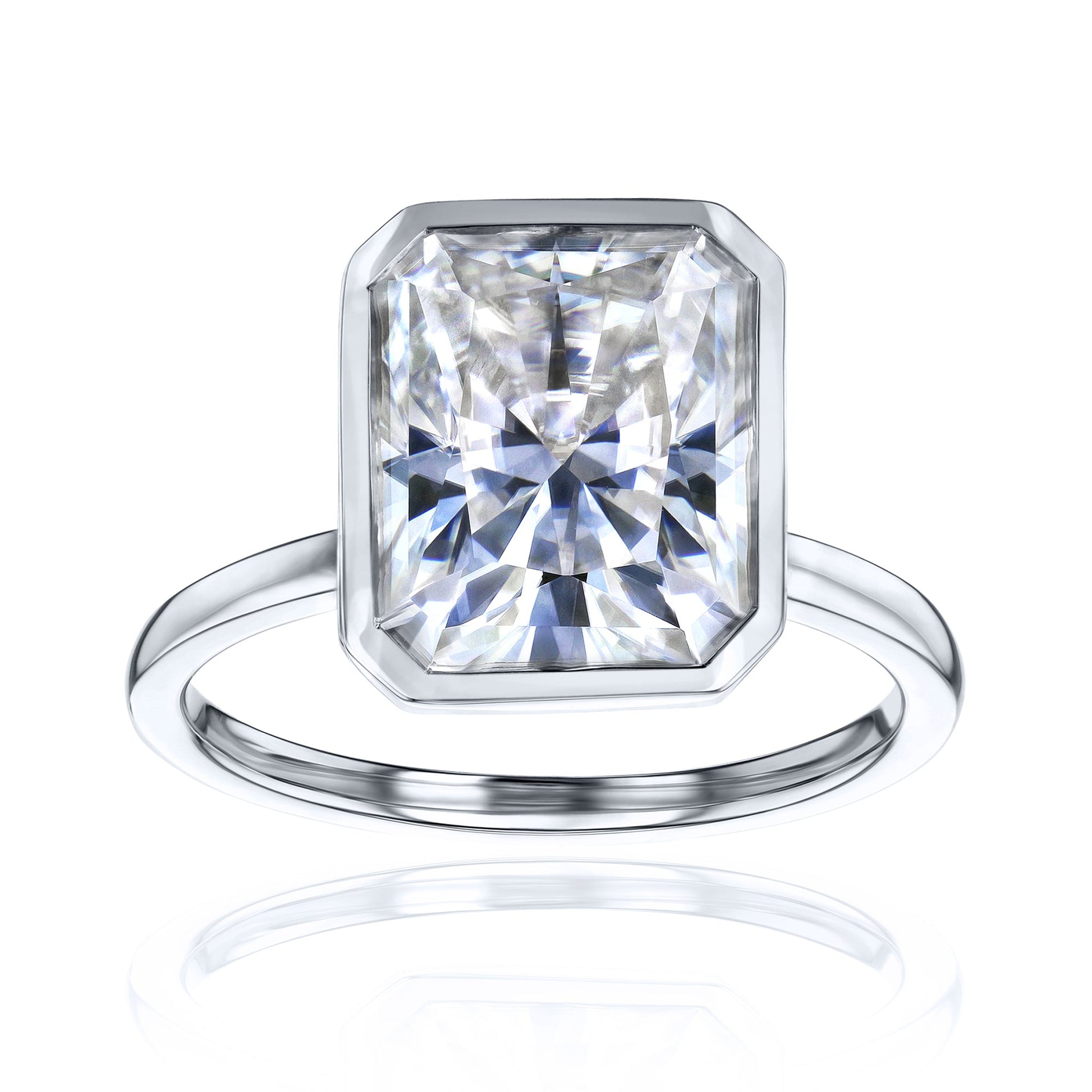 Kobelli 5.25ct Radiant Diamond Bezel Solitaire Engagement Ring