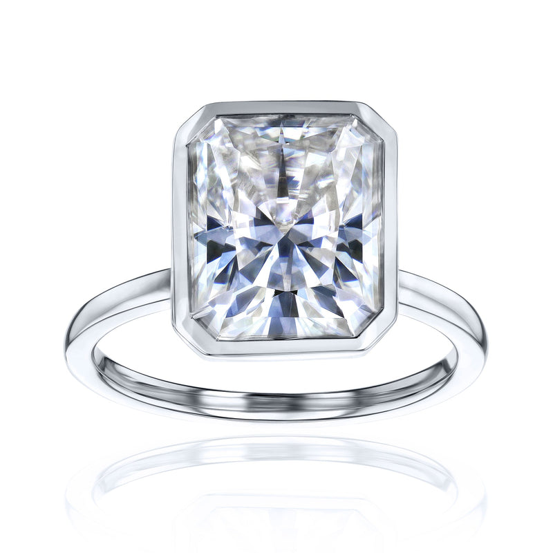Kobelli 5.25ct Radiant Diamond Bezel Solitaire Engagement Ring